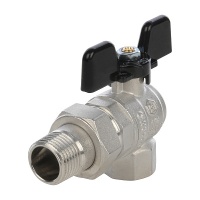 Кран шаровой Stout полнопроходной угловой с американкой 1 ВН, бабочка SVB-0008-000025